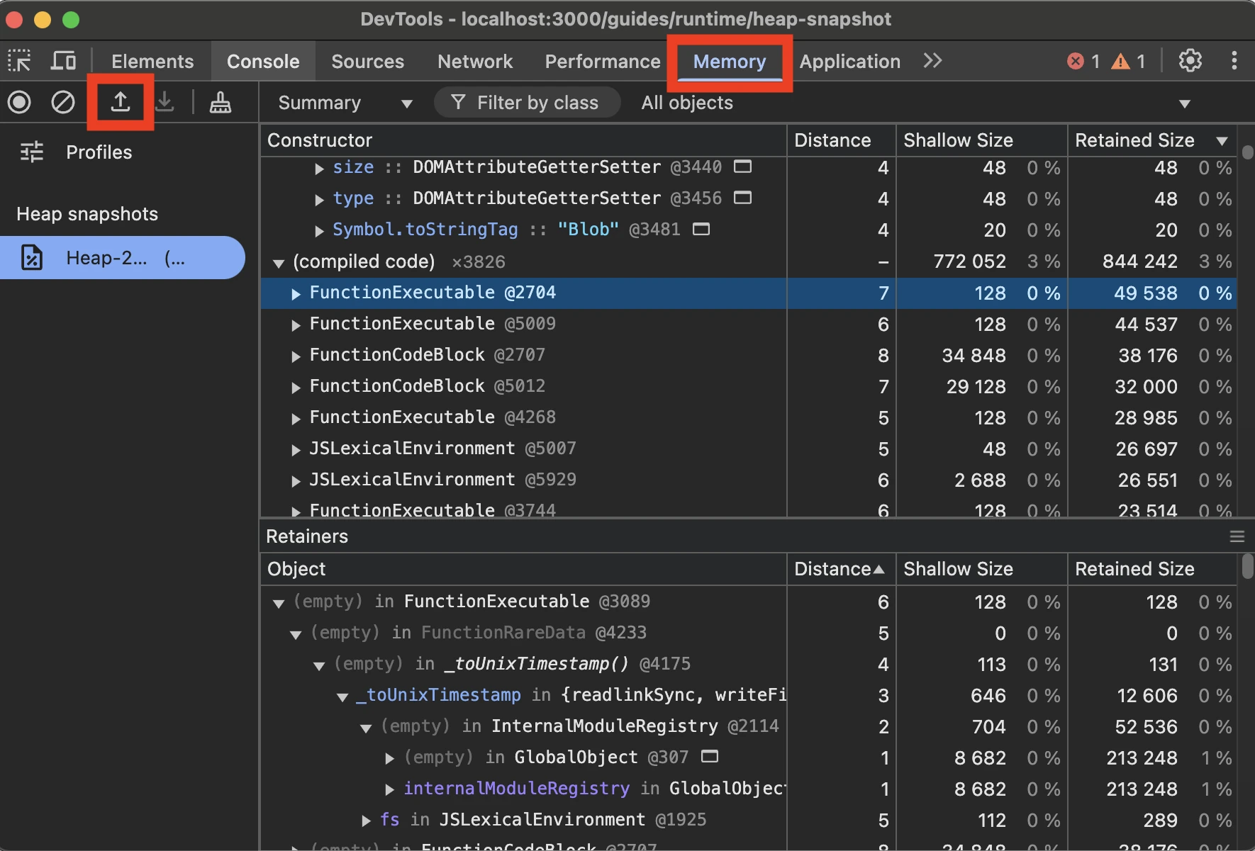 V8 Heap Snapshot
